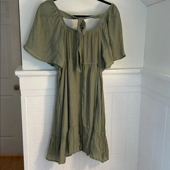 Altar’d State Olive Green Smocked Boho Dress NWT size Small - Picture 6 of 8